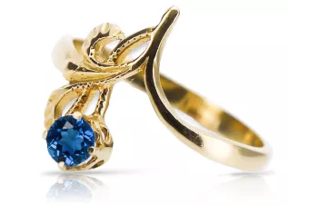  Vintage Jewlery Safír 14k žlté zlato vrc095y